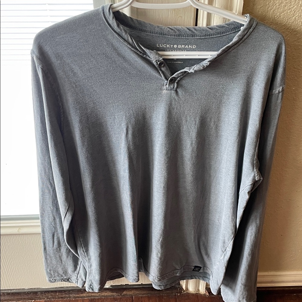 Lucky Brand Men's Long Sleeve Gray Shirt